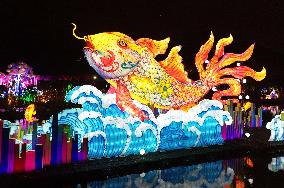 Tourists visit the 2024 Lunar Year Lantern Fair in Nanning