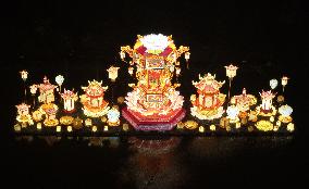 Tourists visit the 2024 Lunar Year Lantern Fair in Nanning