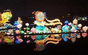 Tourists visit the 2024 Lunar Year Lantern Fair in Nanning