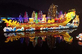 Tourists visit the 2024 Lunar Year Lantern Fair in Nanning