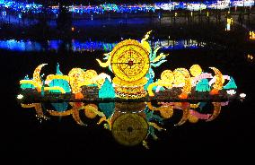 Tourists visit the 2024 Lunar Year Lantern Fair in Nanning