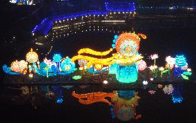 Tourists visit the 2024 Lunar Year Lantern Fair in Nanning