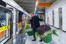 Vegetable Farmers Sell Vegetables in Chongqing, China