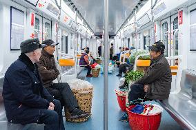 Vegetable Farmers Sell Vegetables in Chongqing, China