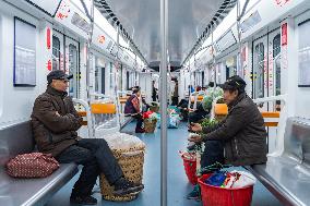 Vegetable Farmers Sell Vegetables in Chongqing, China