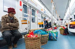 Vegetable Farmers Sell Vegetables in Chongqing, China