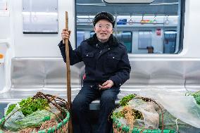 Vegetable Farmers Sell Vegetables in Chongqing, China