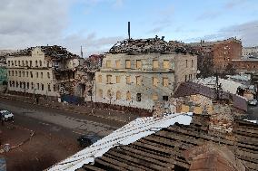 Repair of buildings damaged by Russian shelling continues in Kharkiv