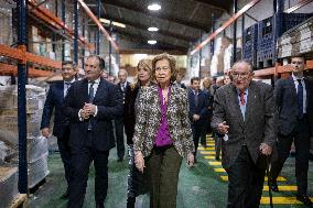 Queen Sofia Visits The Huelva Food Bank - Spain