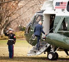 Biden departs White House on Marine One, February 8, 2024
