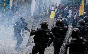 Riots In Bogotá After The Protests In Front Of The Palace Of Justice.