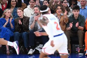 Celebs At Dallas Mavericks V New York Knicks Games - NYC