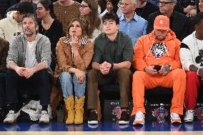 Celebs At Dallas Mavericks V New York Knicks Games - NYC