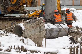 Repair works at Kyiv Metro tunnel