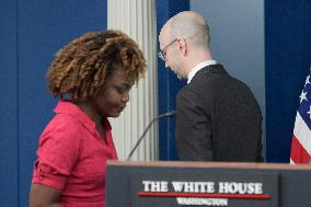 Sec Jean-Pierra And Advisor Sam Hold A White House Press Briefing