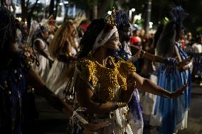 São Paulo Street Carnival - Parade Of The Afro Ilú Obá De Min Block