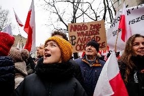 Anti-government Protest In Warsaw, Poland