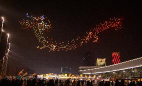 Drones Pattern Celebrate Lunar Year in Chengdu