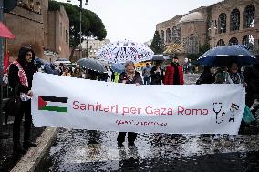 Demonstration In Support Of Palestine in Rome