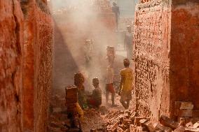 Workers In A Brick Field - Bangladesh