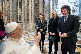 Pope Francis Receives Argentine President Javier Milei - Vatican