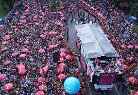 Aerial View Of The Performance Of Bloco Agrada Gregos