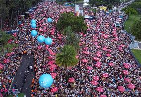 Aerial View Of The Performance Of Bloco Agrada Gregos