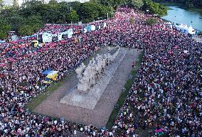 Aerial View Of The Performance Of Bloco Agrada Gregos