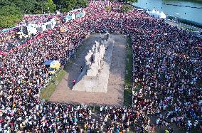 Aerial View Of The Performance Of Bloco Agrada Gregos