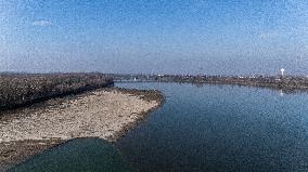 Drone View Of Po River In Ferrara
