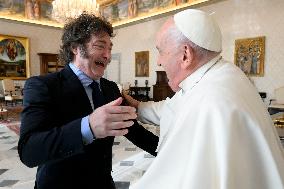Pope Francis Receives Javier Milei - Vatican