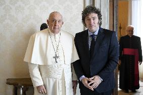 Pope Francis Meets President Of Argentina Javier Milei - Vatican