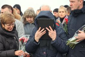 Funeral of Putiatin family killed in Russian drone attack in Kharkiv