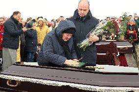 Funeral of Putiatin family killed in Russian drone attack in Kharkiv