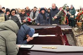 Funeral of Putiatin family killed in Russian drone attack in Kharkiv