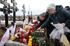 Funeral of Putiatin family killed in Russian drone attack in Kharkiv