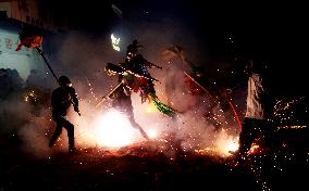 Artists Perform Firecracker Dragon to Celebrate Chinese Lunar Year in Liuzhou