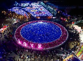 Tourist Attend The First Baima Lake Lantern Fair in Huai 'an, China