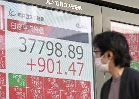 Nikkei index soars