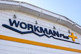 Workman Plus signage and logo