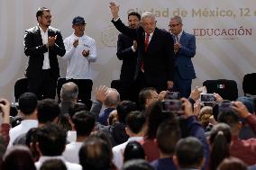 Mexico’s President Lopez Obrador Inaugurates Technological Baccalaureate School