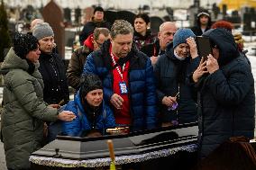 Funeral Ceremony For A Family With Their Three Children Died In A Fire Following An Attack By Russia's Shahed Strike Drones In K