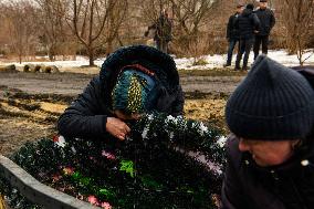 Funeral Ceremony For A Family With Their Three Children Died In A Fire Following An Attack By Russia's Shahed Strike Drones In K