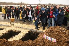 Funeral Ceremony For A Family With Their Three Children Died In A Fire Following An Attack By Russia's Shahed Strike Drones In K