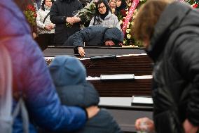 Funeral Ceremony For A Family With Their Three Children Died In A Fire Following An Attack By Russia's Shahed Strike Drones In K