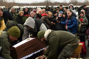 Funeral Ceremony For A Family With Their Three Children Died In A Fire Following An Attack By Russia's Shahed Strike Drones In K