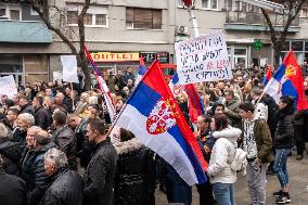 North Mitrovica - Demonstration Against The Ban Of Serbian Dinar