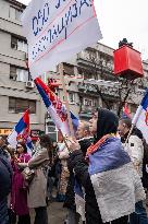 North Mitrovica - Demonstration Against The Ban Of Serbian Dinar