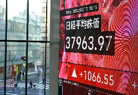 Nikkei surges above 38,000