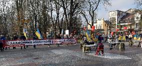 Rally in support of captive Azov military personnel in Vinnytsia